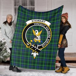 Scottish Stewart Hunting Modern Clan Tartan Blanket with Family Crest Tartan Plaid Sherpa Blanket Scottish Plaid Tartan Plaid - ScotsTee - scotstee.com