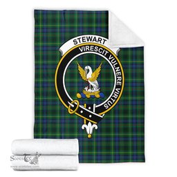 Scottish Stewart Hunting Modern Clan Tartan Blanket with Family Crest Tartan Plaid Sherpa Blanket Scottish Plaid Tartan Plaid - ScotsTee - scotstee.com