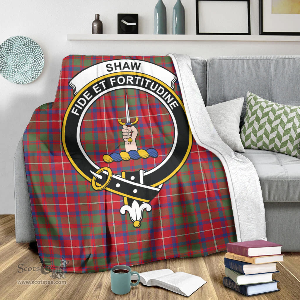 Scottish Shaw Red Modern Clan Tartan Blanket with Family Crest Tartan Plaid Sherpa Blanket Scottish Plaid Tartan Plaid - ScotsTee - scotstee.com