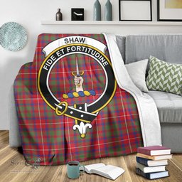Scottish Shaw Red Modern Clan Tartan Blanket with Family Crest Tartan Plaid Sherpa Blanket Scottish Plaid Tartan Plaid - ScotsTee - scotstee.com