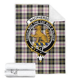 Scottish MacPherson Dress Ancient Clan Tartan Blanket with Family Crest Tartan Plaid Sherpa Blanket Scottish Plaid Tartan Plaid - ScotsTee - scotstee.com