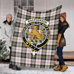 Scottish MacPherson Dress Ancient Clan Tartan Blanket with Family Crest Tartan Plaid Sherpa Blanket Scottish Plaid Tartan Plaid - ScotsTee - scotstee.com