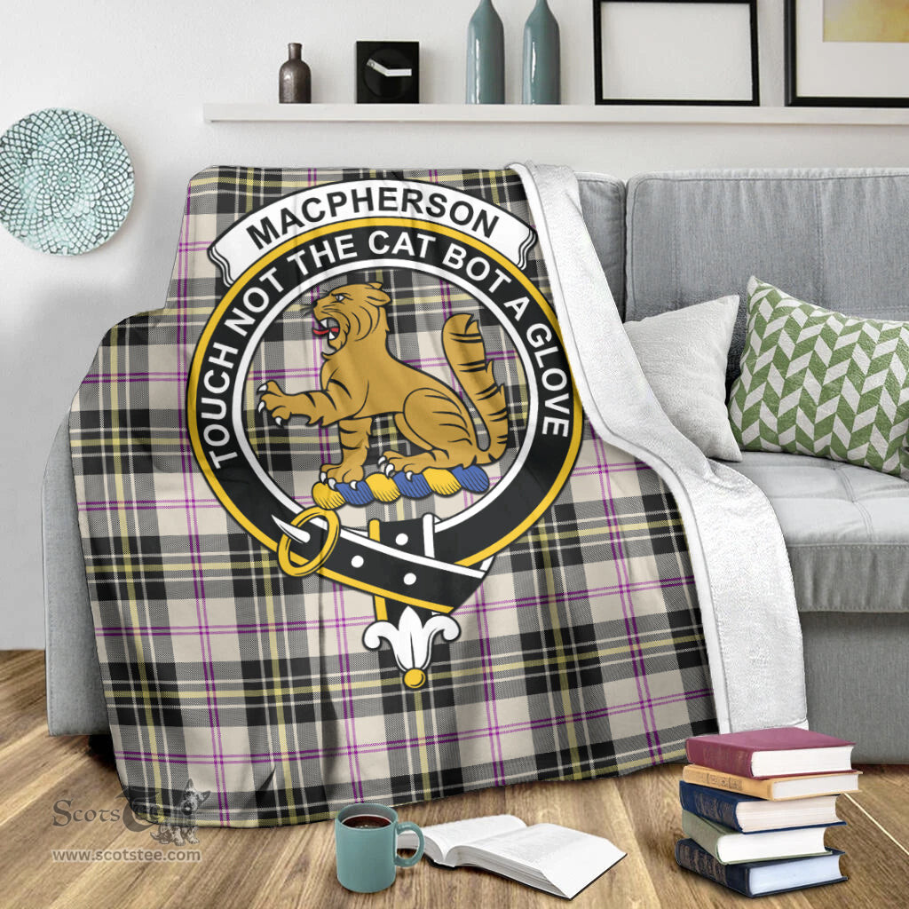 Scottish MacPherson Dress Ancient Clan Tartan Blanket with Family Crest Tartan Plaid Sherpa Blanket Scottish Plaid Tartan Plaid - ScotsTee - scotstee.com
