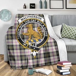 Scottish MacPherson Dress Ancient Clan Tartan Blanket with Family Crest Tartan Plaid Sherpa Blanket Scottish Plaid Tartan Plaid - ScotsTee - scotstee.com