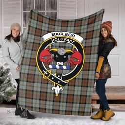 Scottish MacLeod of Harris Weathered Clan Tartan Blanket with Family Crest Tartan Plaid Sherpa Blanket Scottish Plaid Tartan Plaid - ScotsTee - scotstee.com