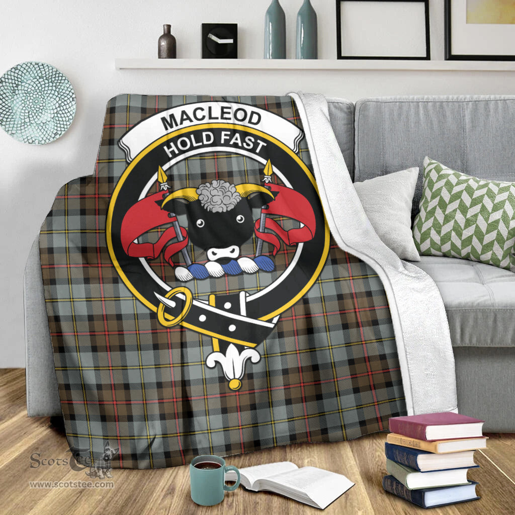 Scottish MacLeod of Harris Weathered Clan Tartan Blanket with Family Crest Tartan Plaid Sherpa Blanket Scottish Plaid Tartan Plaid - ScotsTee - scotstee.com