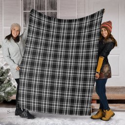 Scottish Stewart Black and White Clan Tartan Blanket Tartan Plaid Sherpa Blanket Scottish Plaid Tartan Plaid - ScotsTee - scotstee.com