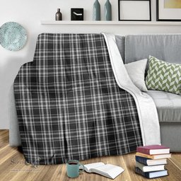 Scottish Stewart Black and White Clan Tartan Blanket Tartan Plaid Sherpa Blanket Scottish Plaid Tartan Plaid - ScotsTee - scotstee.com