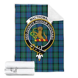 Scottish MacThomas Clan Tartan Blanket with Family Crest Tartan Plaid Sherpa Blanket Scottish Plaid Tartan Plaid - ScotsTee - scotstee.com