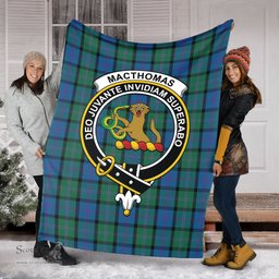 Scottish MacThomas Clan Tartan Blanket with Family Crest Tartan Plaid Sherpa Blanket Scottish Plaid Tartan Plaid - ScotsTee - scotstee.com