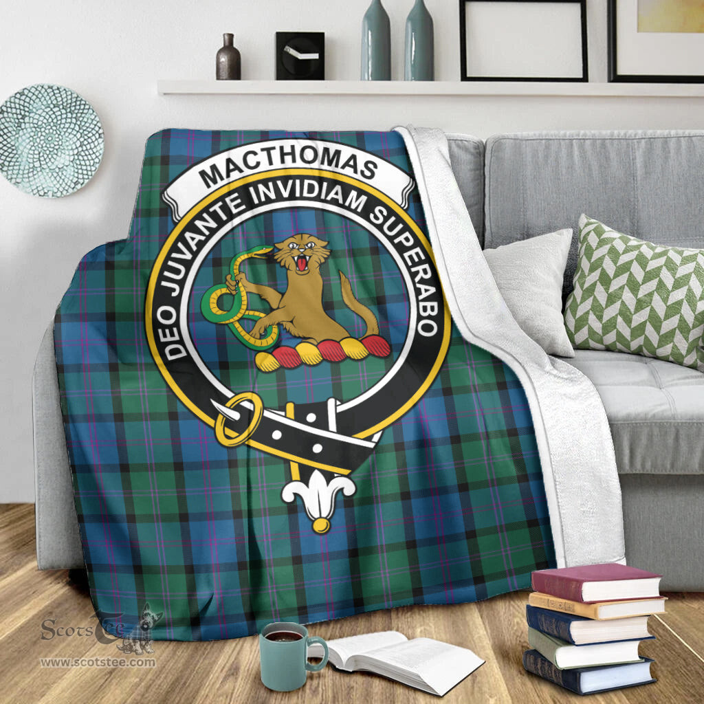 Scottish MacThomas Clan Tartan Blanket with Family Crest Tartan Plaid Sherpa Blanket Scottish Plaid Tartan Plaid - ScotsTee - scotstee.com