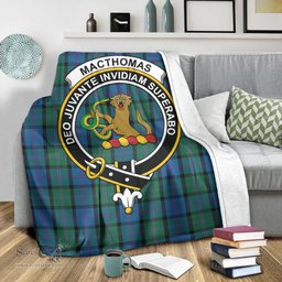 Scottish MacThomas Clan Tartan Blanket with Family Crest Tartan Plaid Sherpa Blanket Scottish Plaid Tartan Plaid - ScotsTee - scotstee.com