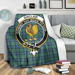 Scottish Sinclair Hunting Ancient Clan Tartan Blanket with Family Crest Tartan Plaid Sherpa Blanket Scottish Plaid Tartan Plaid - ScotsTee - scotstee.com