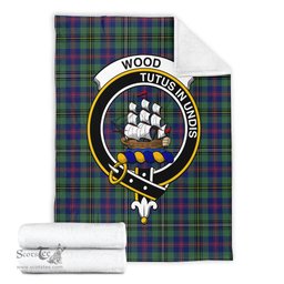 Scottish Wood Modern Clan Tartan Blanket with Family Crest Tartan Plaid Sherpa Blanket Scottish Plaid Tartan Plaid - ScotsTee - scotstee.com