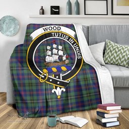 Scottish Wood Modern Clan Tartan Blanket with Family Crest Tartan Plaid Sherpa Blanket Scottish Plaid Tartan Plaid - ScotsTee - scotstee.com
