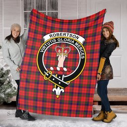 Scottish Robertson Modern Clan Tartan Blanket with Family Crest Tartan Plaid Sherpa Blanket Scottish Plaid Tartan Plaid - ScotsTee - scotstee.com