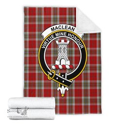 Scottish MacLean of Duart Dress Red Clan Tartan Blanket with Family Crest Tartan Plaid Sherpa Blanket Scottish Plaid Tartan Plaid - ScotsTee - scotstee.com