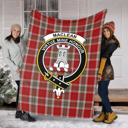 Scottish MacLean of Duart Dress Red Clan Tartan Blanket with Family Crest Tartan Plaid Sherpa Blanket Scottish Plaid Tartan Plaid - ScotsTee - scotstee.com