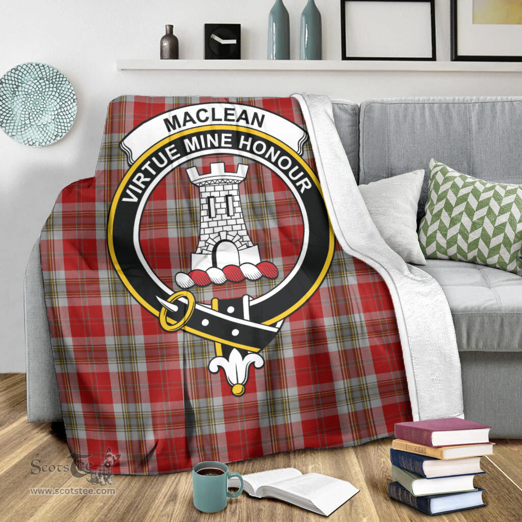 Scottish MacLean of Duart Dress Red Clan Tartan Blanket with Family Crest Tartan Plaid Sherpa Blanket Scottish Plaid Tartan Plaid - ScotsTee - scotstee.com