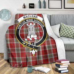 Scottish MacLean of Duart Dress Red Clan Tartan Blanket with Family Crest Tartan Plaid Sherpa Blanket Scottish Plaid Tartan Plaid - ScotsTee - scotstee.com