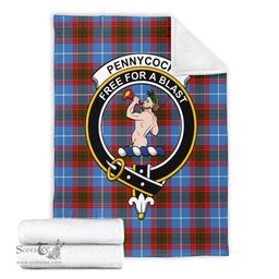 Scottish Pennycook Clan Tartan Blanket with Family Crest Tartan Plaid Sherpa Blanket Scottish Plaid Tartan Plaid - ScotsTee - scotstee.com