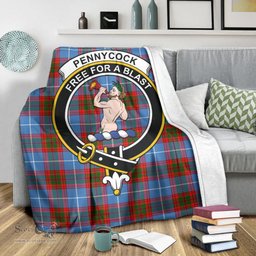 Scottish Pennycook Clan Tartan Blanket with Family Crest Tartan Plaid Sherpa Blanket Scottish Plaid Tartan Plaid - ScotsTee - scotstee.com