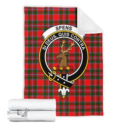 Scottish Spens Modern Clan Tartan Blanket with Family Crest Tartan Plaid Sherpa Blanket Scottish Plaid Tartan Plaid - ScotsTee - scotstee.com