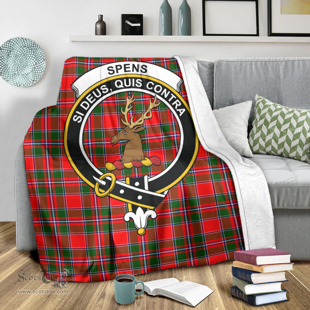 Scottish Spens Modern Clan Tartan Blanket with Family Crest Tartan Plaid Sherpa Blanket Scottish Plaid Tartan Plaid - ScotsTee - scotstee.com