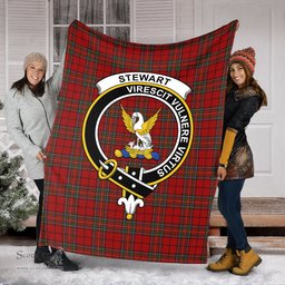 Scottish Stewart of Galloway Clan Tartan Blanket with Family Crest Tartan Plaid Sherpa Blanket Scottish Plaid Tartan Plaid - ScotsTee - scotstee.com