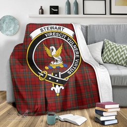 Scottish Stewart of Galloway Clan Tartan Blanket with Family Crest Tartan Plaid Sherpa Blanket Scottish Plaid Tartan Plaid - ScotsTee - scotstee.com