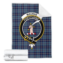 Scottish MacRaes of America Clan Tartan Blanket with Family Crest Tartan Plaid Sherpa Blanket Scottish Plaid Tartan Plaid - ScotsTee - scotstee.com