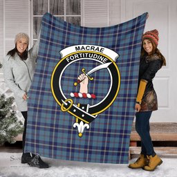 Scottish MacRaes of America Clan Tartan Blanket with Family Crest Tartan Plaid Sherpa Blanket Scottish Plaid Tartan Plaid - ScotsTee - scotstee.com