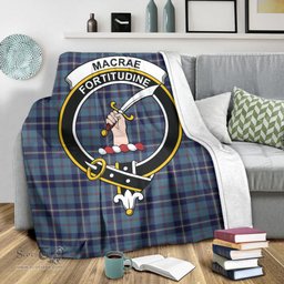 Scottish MacRaes of America Clan Tartan Blanket with Family Crest Tartan Plaid Sherpa Blanket Scottish Plaid Tartan Plaid - ScotsTee - scotstee.com