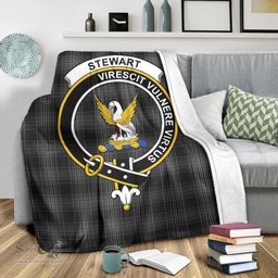 Scottish Stewart Mourning Clan Tartan Blanket with Family Crest Tartan Plaid Sherpa Blanket Scottish Plaid Tartan Plaid - ScotsTee - scotstee.com