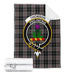 Scottish Thompson Grey Clan Tartan Blanket with Family Crest Tartan Plaid Sherpa Blanket Scottish Plaid Tartan Plaid - ScotsTee - scotstee.com
