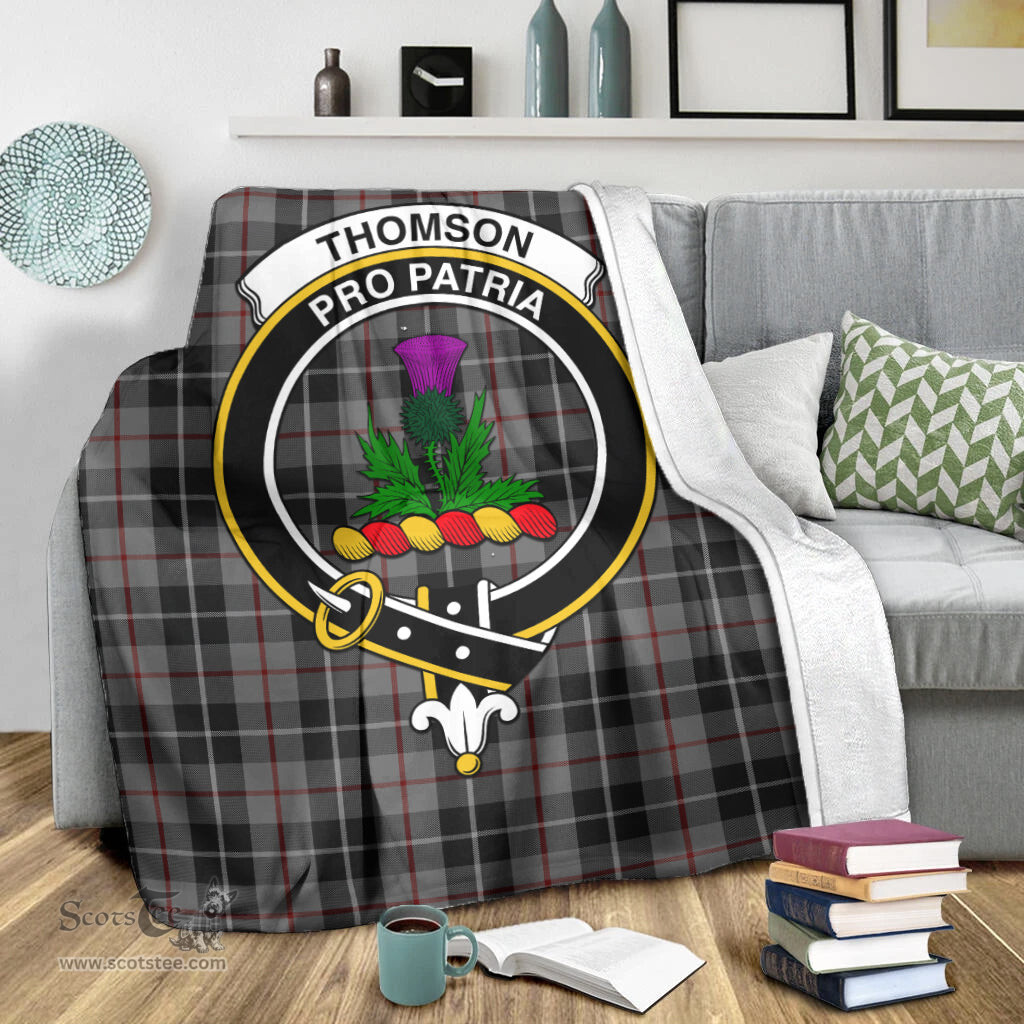 Scottish Thompson Grey Clan Tartan Blanket with Family Crest Tartan Plaid Sherpa Blanket Scottish Plaid Tartan Plaid - ScotsTee - scotstee.com