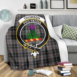 Scottish Thompson Grey Clan Tartan Blanket with Family Crest Tartan Plaid Sherpa Blanket Scottish Plaid Tartan Plaid - ScotsTee - scotstee.com