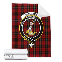 Scottish Wallace Clan Tartan Blanket with Family Crest Tartan Plaid Sherpa Blanket Scottish Plaid Tartan Plaid - ScotsTee - scotstee.com