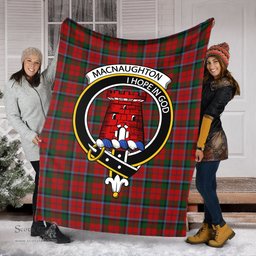 Scottish MacNaughton Clan Tartan Blanket with Family Crest Tartan Plaid Sherpa Blanket Scottish Plaid Tartan Plaid - ScotsTee - scotstee.com