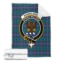 Scottish Sandilands Clan Tartan Blanket with Family Crest Tartan Plaid Sherpa Blanket Scottish Plaid Tartan Plaid - ScotsTee - scotstee.com