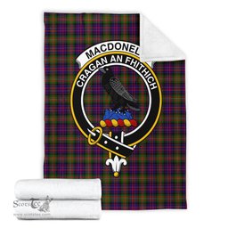Scottish MacDonell of Glengarry Modern Clan Tartan Blanket with Family Crest Tartan Plaid Sherpa Blanket Scottish Plaid Tartan Plaid - ScotsTee - scotstee.com