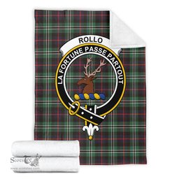 Scottish Rollo Hunting Clan Tartan Blanket with Family Crest Tartan Plaid Sherpa Blanket Scottish Plaid Tartan Plaid - ScotsTee - scotstee.com