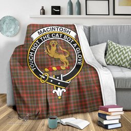 Scottish MacIntosh Hunting Weathered Clan Tartan Blanket with Family Crest Tartan Plaid Sherpa Blanket Scottish Plaid Tartan Plaid - ScotsTee - scotstee.com