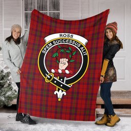 Scottish Ross Old Clan Tartan Blanket with Family Crest Tartan Plaid Sherpa Blanket Scottish Plaid Tartan Plaid - ScotsTee - scotstee.com