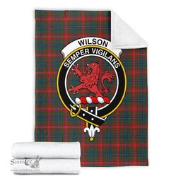 Scottish Wilson Modern Clan Tartan Blanket with Family Crest Tartan Plaid Sherpa Blanket Scottish Plaid Tartan Plaid - ScotsTee - scotstee.com