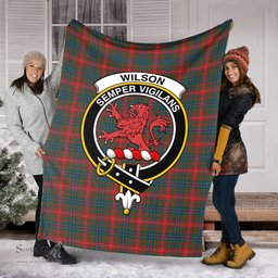 Scottish Wilson Modern Clan Tartan Blanket with Family Crest Tartan Plaid Sherpa Blanket Scottish Plaid Tartan Plaid - ScotsTee - scotstee.com