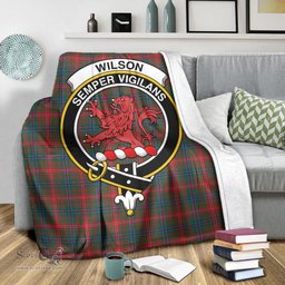 Scottish Wilson Modern Clan Tartan Blanket with Family Crest Tartan Plaid Sherpa Blanket Scottish Plaid Tartan Plaid - ScotsTee - scotstee.com