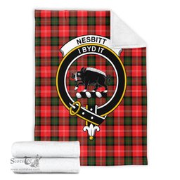 Scottish Nesbitt Modern Clan Tartan Blanket with Family Crest Tartan Plaid Sherpa Blanket Scottish Plaid Tartan Plaid - ScotsTee - scotstee.com