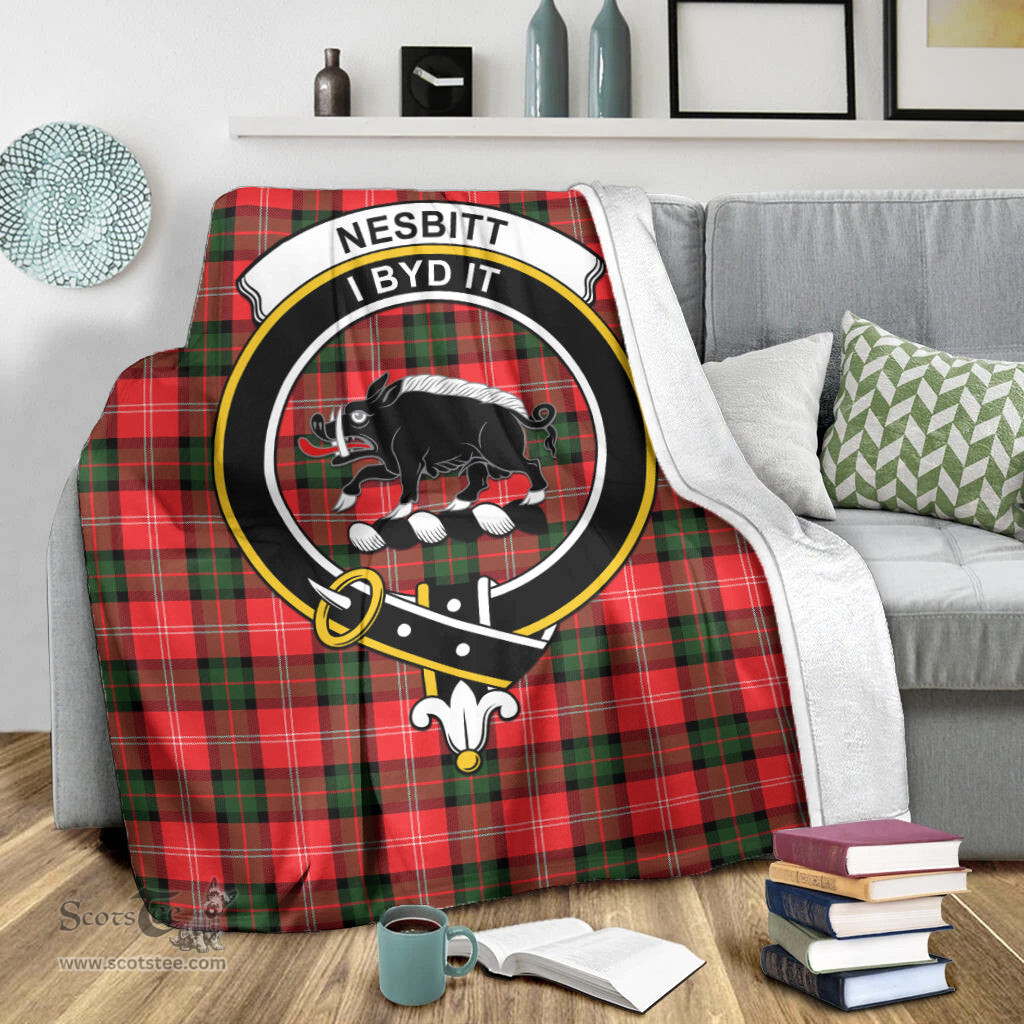 Scottish Nesbitt Modern Clan Tartan Blanket with Family Crest Tartan Plaid Sherpa Blanket Scottish Plaid Tartan Plaid - ScotsTee - scotstee.com