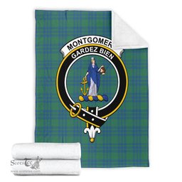 Scottish Montgomery Ancient Clan Tartan Blanket with Family Crest Tartan Plaid Sherpa Blanket Scottish Plaid Tartan Plaid - ScotsTee - scotstee.com